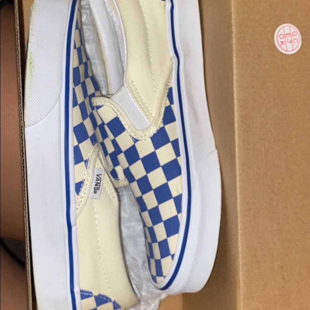Blue checker board vans